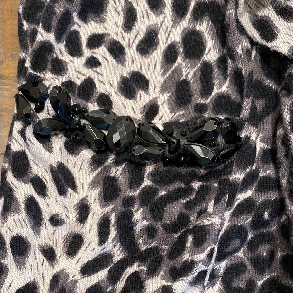 Leopard Print Ruffle Cardigan - Picture 3 of 5